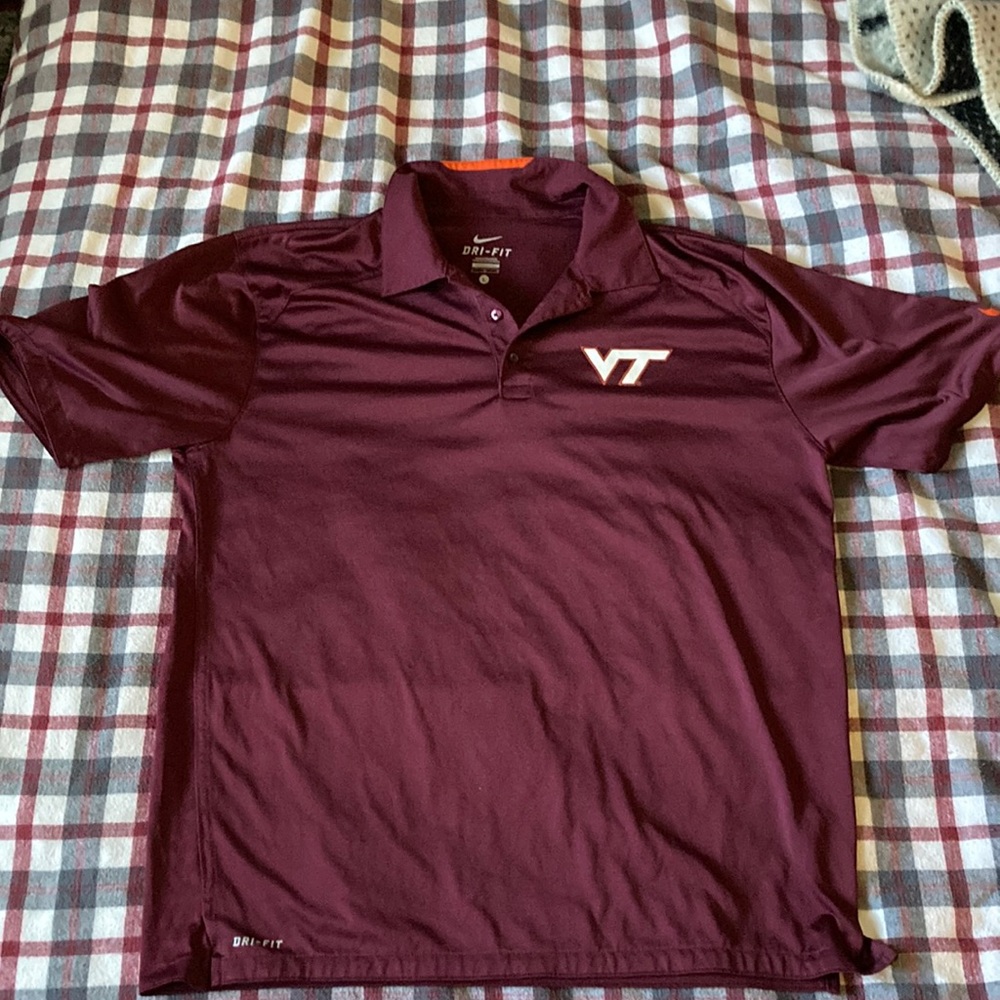 Men's Large Virginia Tech Performance Polo Maroon VT